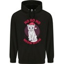HO HO HO Funny Christmas Cat Xmas Meow Childrens Kids Hoodie Black