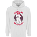 HO HO HO Funny Christmas Cat Xmas Meow Childrens Kids Hoodie White