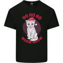 HO HO HO Funny Christmas Cat Xmas Meow Kids T-Shirt Childrens Black