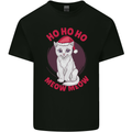 HO HO HO Funny Christmas Cat Xmas Meow Mens Cotton T-Shirt Tee Top Black
