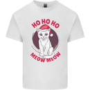HO HO HO Funny Christmas Cat Xmas Meow Mens Cotton T-Shirt Tee Top White
