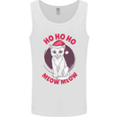 HO HO HO Funny Christmas Cat Xmas Meow Mens Vest Tank Top White