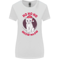 HO HO HO Funny Christmas Cat Xmas Meow Womens Wider Cut T-Shirt White