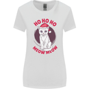 HO HO HO Funny Christmas Cat Xmas Meow Womens Wider Cut T-Shirt White