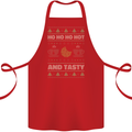HO HO HO Hot & Tasty Funny Christmas Xmas Cotton Apron 100% Organic Red