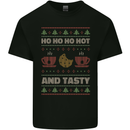 HO HO HO Hot & Tasty Funny Christmas Xmas Kids T-Shirt Childrens Black