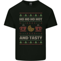 HO HO HO Hot & Tasty Funny Christmas Xmas Mens Cotton T-Shirt Tee Top Black