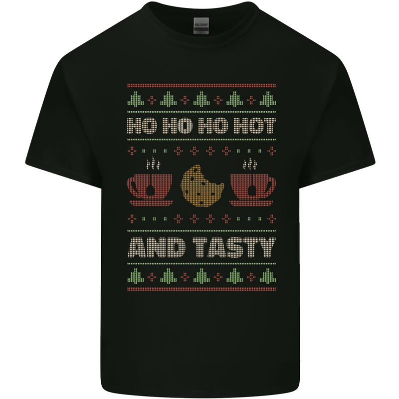 HO HO HO Hot & Tasty Funny Christmas Xmas Mens Cotton T-Shirt Tee Top Black