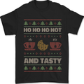 HO HO HO Hot & Tasty Funny Christmas Xmas Mens T-Shirt 100% Cotton Black