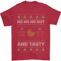 HO HO HO Hot & Tasty Funny Christmas Xmas Mens T-Shirt 100% Cotton Red