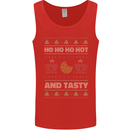 HO HO HO Hot & Tasty Funny Christmas Xmas Mens Vest Tank Top Red