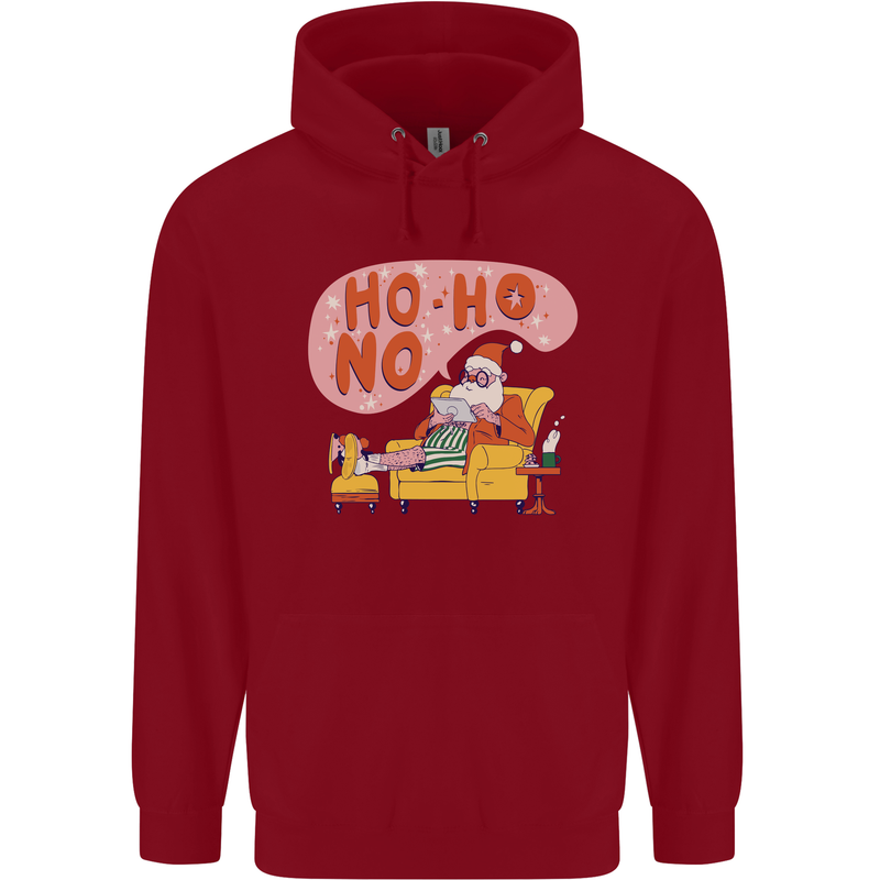 HO HO No Funny Lazy Christmas Bah Humbug Xmas Childrens Kids Hoodie Red
