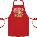 HO HO No Funny Lazy Christmas Bah Humbug Xmas Cotton Apron 100% Organic Red
