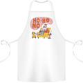 HO HO No Funny Lazy Christmas Bah Humbug Xmas Cotton Apron 100% Organic White