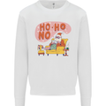HO HO No Funny Lazy Christmas Bah Humbug Xmas Kids Sweatshirt Jumper White