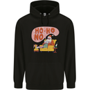 HO HO No Funny Lazy Christmas Bah Humbug Xmas Mens 80% Cotton Hoodie Black