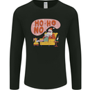 HO HO No Funny Lazy Christmas Bah Humbug Xmas Mens Long Sleeve T-Shirt Black