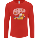 HO HO No Funny Lazy Christmas Bah Humbug Xmas Mens Long Sleeve T-Shirt Red