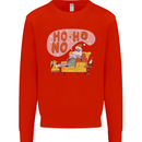 HO HO No Funny Lazy Christmas Bah Humbug Xmas Mens Sweatshirt Jumper Bright Red
