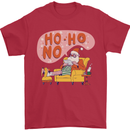HO HO No Funny Lazy Christmas Bah Humbug Xmas Mens T-Shirt 100% Cotton Red