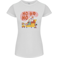 HO HO No Funny Lazy Christmas Bah Humbug Xmas Womens Petite Cut T-Shirt White