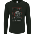 Hail Santa Demonic Evil Anti Christmas Xmas Mens Long Sleeve T-Shirt Black