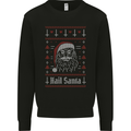 Hail Santa Demonic Evil Anti Christmas Xmas Mens Sweatshirt Jumper Black