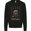 Hail Santa Demonic Evil Anti Christmas Xmas Mens Sweatshirt Jumper Black