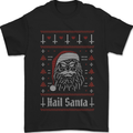 Hail Santa Demonic Evil Anti Christmas Xmas Mens T-Shirt 100% Cotton Black