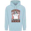 Hail the All Mighty Frenchie French Bulldog Dog Childrens Kids Hoodie Light Blue