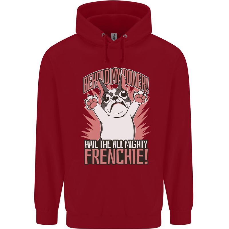Hail the All Mighty Frenchie French Bulldog Dog Childrens Kids Hoodie Red