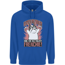 Hail the All Mighty Frenchie French Bulldog Dog Childrens Kids Hoodie Royal Blue