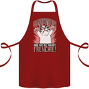 Hail the All Mighty Frenchie French Bulldog Dog Cotton Apron 100% Organic Maroon