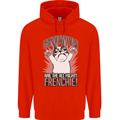 Hail the All Mighty Frenchie French Bulldog Dog Mens 80% Cotton Hoodie Bright Red