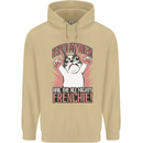 Hail the All Mighty Frenchie French Bulldog Dog Mens 80% Cotton Hoodie Sand