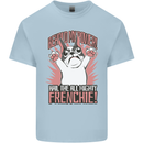 Hail the All Mighty Frenchie French Bulldog Dog Mens Cotton T-Shirt Tee Top Light Blue