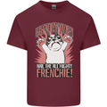 Hail the All Mighty Frenchie French Bulldog Dog Mens Cotton T-Shirt Tee Top Maroon