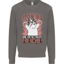 Hail the All Mighty Frenchie French Bulldog Dog Mens Sweatshirt Jumper Charcoal