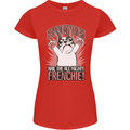 Hail the All Mighty Frenchie French Bulldog Dog Womens Petite Cut T-Shirt Red