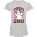 Hail the All Mighty Frenchie French Bulldog Dog Womens Petite Cut T-Shirt Sports Grey