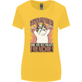 Hail the All Mighty Frenchie French Bulldog Dog Womens Wider Cut T-Shirt Yellow
