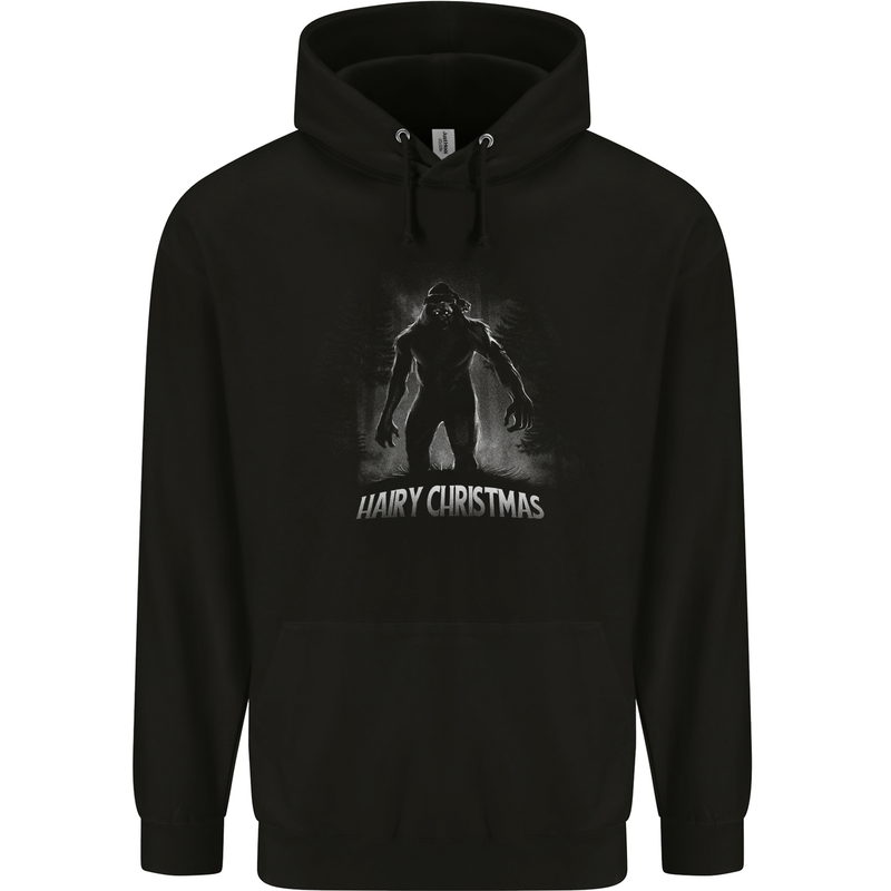 Hairy Christmas Bigfoot Yeti Xmas Childrens Kids Hoodie Black