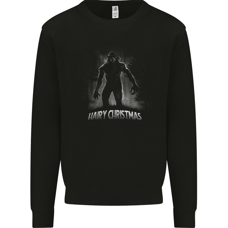 Hairy Christmas Bigfoot Yeti Xmas Mens Sweatshirt Jumper Black