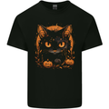 Halloween Cat With Pumpkins Kids T-Shirt Childrens Black