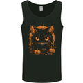 Halloween Cat With Pumpkins Mens Vest Tank Top Black