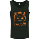 Halloween Cat With Pumpkins Mens Vest Tank Top Black