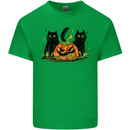 Halloween Cats With a Pumpkin Kids T-Shirt Childrens Irish Green