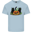Halloween Cats With a Pumpkin Kids T-Shirt Childrens Light Blue