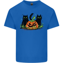 Halloween Cats With a Pumpkin Kids T-Shirt Childrens Royal Blue