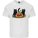 Halloween Cats With a Pumpkin Kids T-Shirt Childrens White
